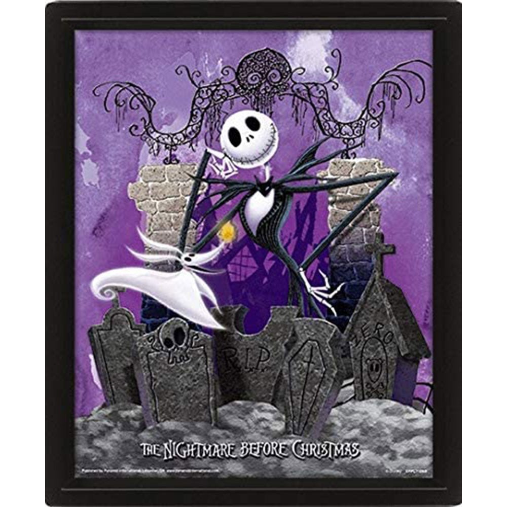 NIGHTMARE BEFORE CHRISTMAS ナイトメアー・ビフォア・クリスマス - Graveyard 3D / インテリア額 - PGS
